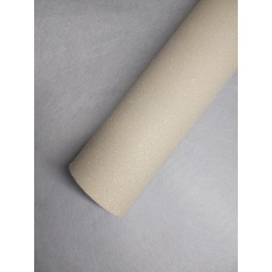 Фоамиран глиттерный/ 50х50см/ 2мм/ цв.молочный Н014, цена за лист